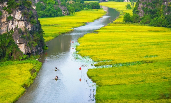【ハノイ】タムコックで川下り＋ムア洞窟 観光ツアー